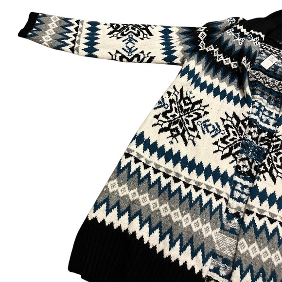 Talbots Cardigan Women’s Sweater Fair Isle Nordic Longline Size Small - Picture 2 of 5